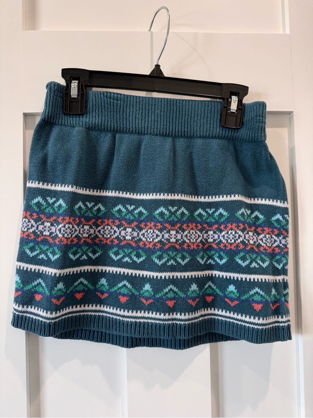 Old Navy Teal Patterned Knit Mini Skirt